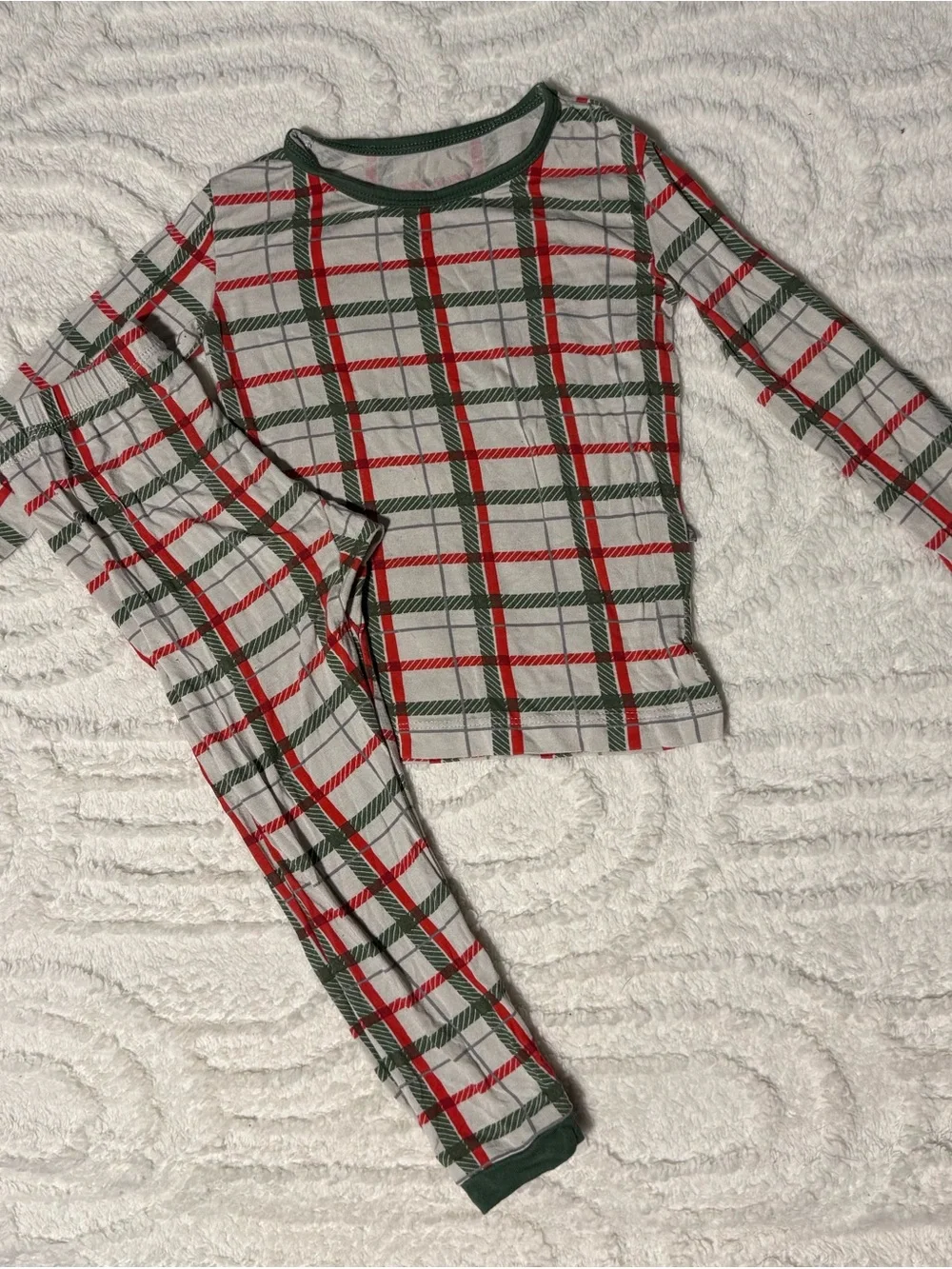 Kyte BABY Red and Green Plaid Kids Pajama Set size 2T